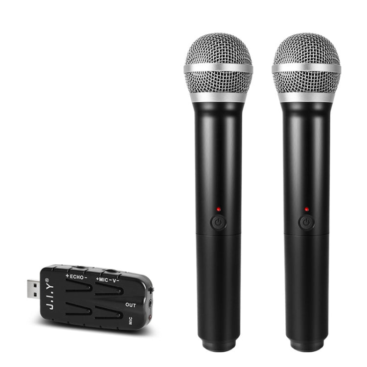 J.I.Y 2 in 1 K Song Wireless Microphones for TV PC with Audio Card USB Receiver My Store