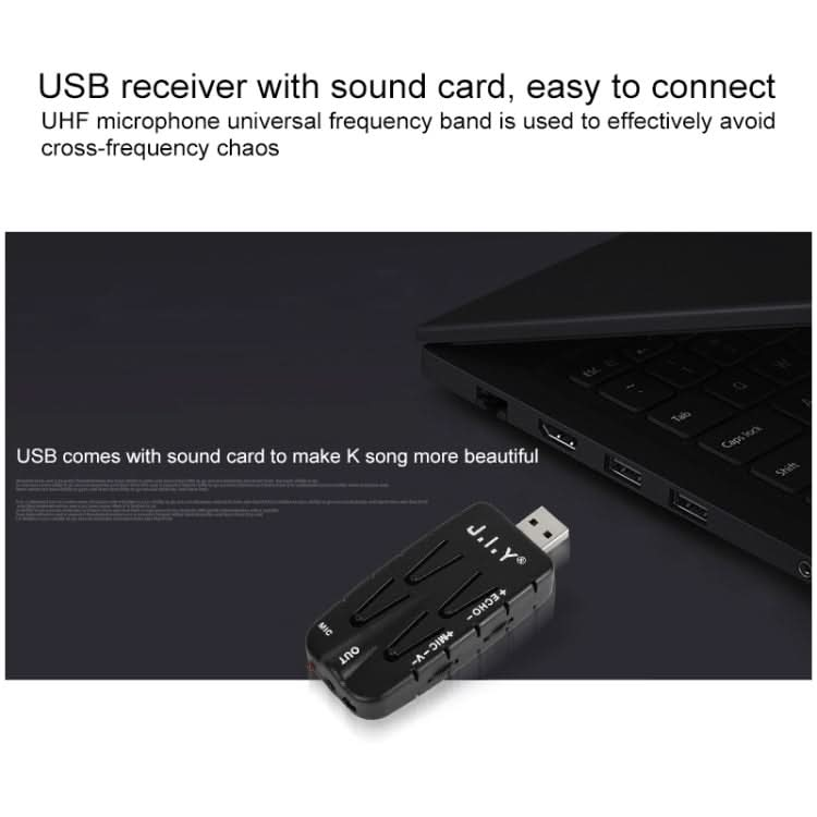 J.I.Y 2 in 1 K Song Wireless Microphones for TV PC with Audio Card USB Receiver and LED Display My Store