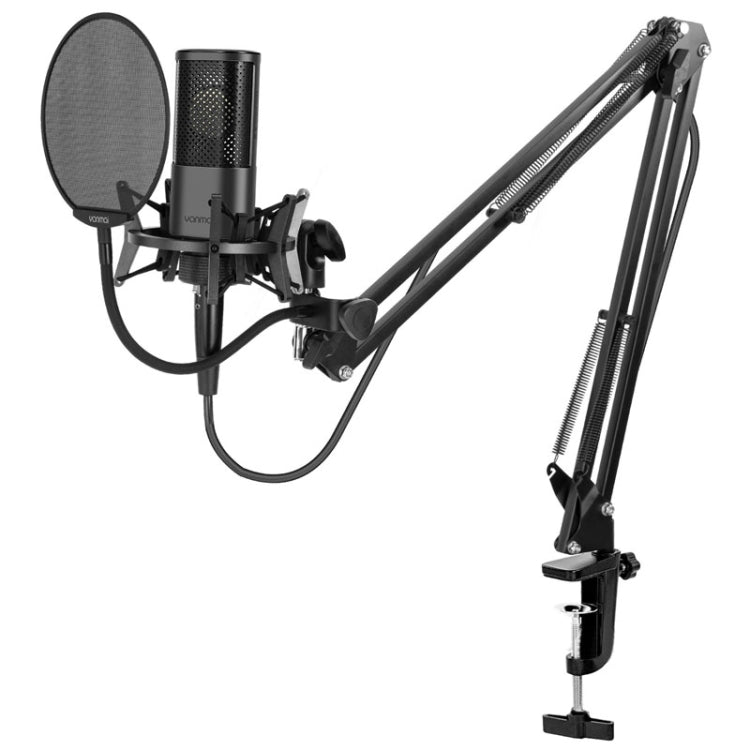 Yanmai X2 Active Noise Reduction Cardioid Pointing Capacitive Recording Microphone Set with Blowout Net & Cantilever Bracket & 1.7m 3.5mm Interface Cable