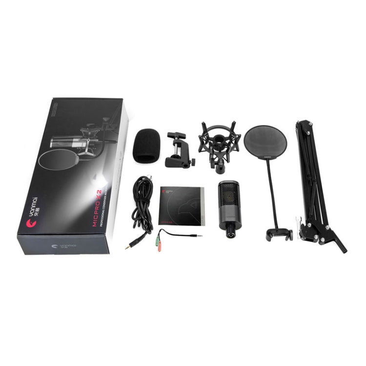 Yanmai X2 Active Noise Reduction Cardioid Pointing Capacitive Recording Microphone Set with Blowout Net & Cantilever Bracket & 1.7m 3.5mm Interface Cable My Store