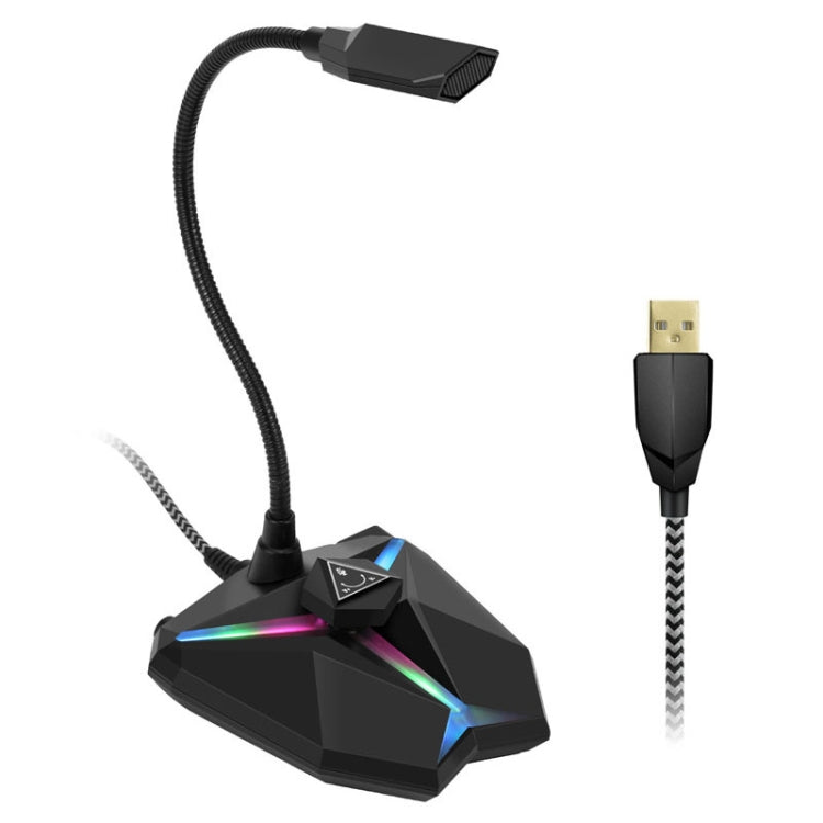 Yanmai G35 Adjustable Angle Omnidirectional Capacitive Gaming Microphone with RGB Colorful Lighting & Pluggable USB Cable, Cable Length: 1.35m My Store