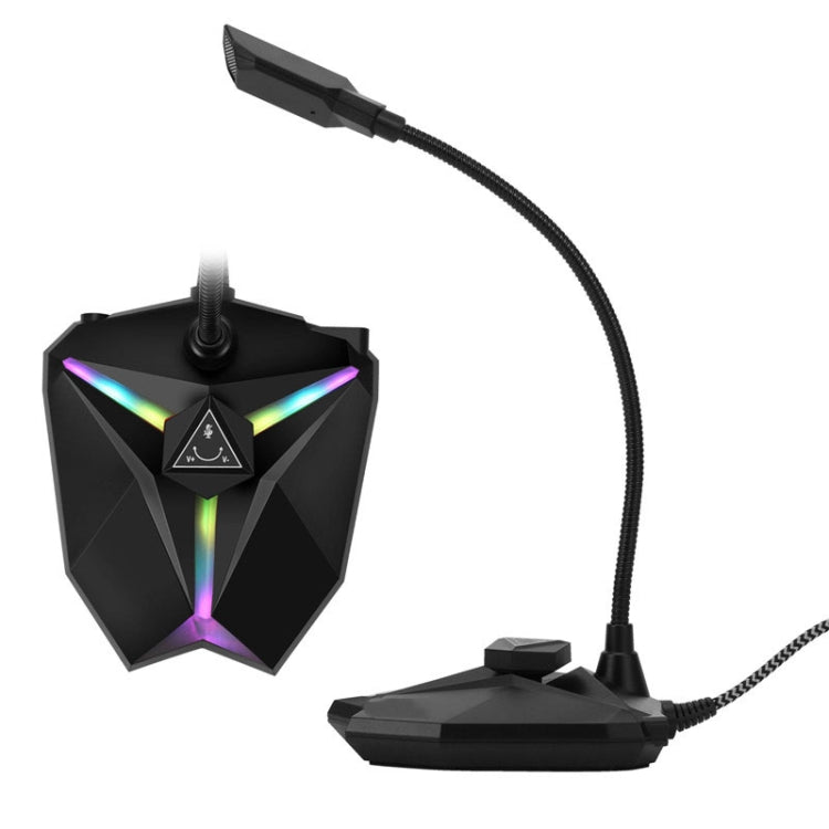 Yanmai G35 Adjustable Angle Omnidirectional Capacitive Gaming Microphone with RGB Colorful Lighting & Pluggable USB Cable, Cable Length: 1.35m