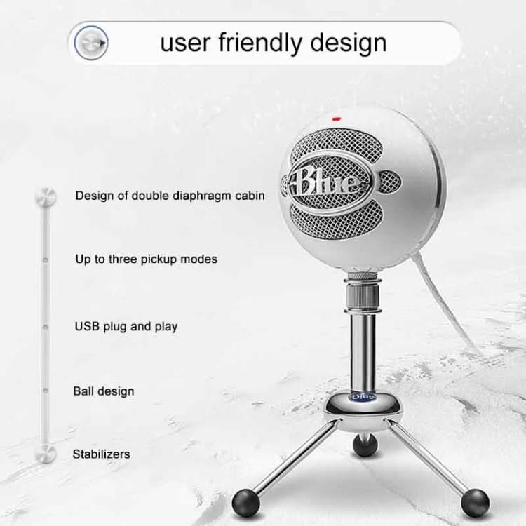 Logitech Blue Snowball-ice USB Condenser Anchor Recording Microphone My Store