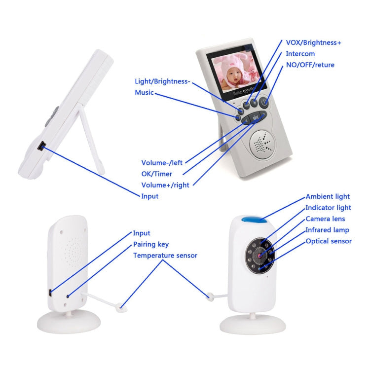 WLSES GB101 2.4 inch Wireless Surveillance Camera Baby Monitor, US Plug Reluova