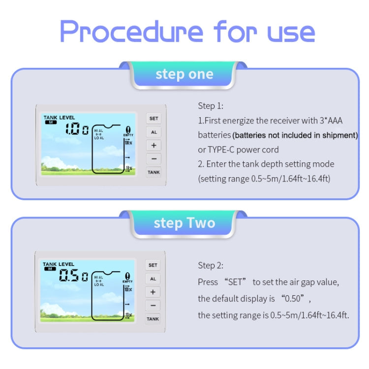 TS-FT003 Solar Charging Ultrasonic Liquid Level Meter Reluova