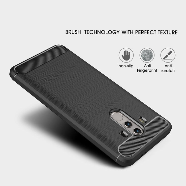 For Huawei  Mate 10 Pro Brushed Texture Carbon Fiber Shockproof TPU Rugged Armor Protective Case