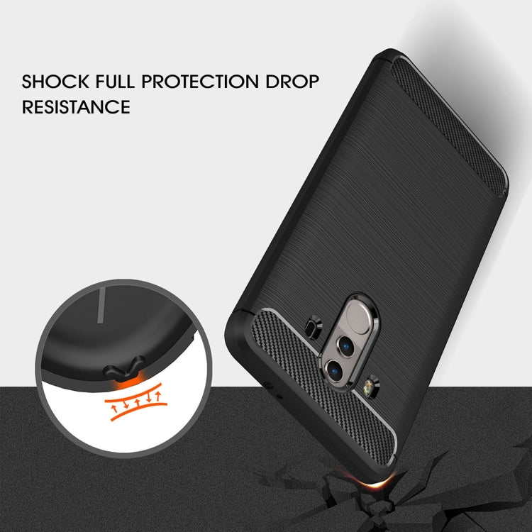 For Huawei  Mate 10 Pro Brushed Texture Carbon Fiber Shockproof TPU Rugged Armor Protective Case My Store