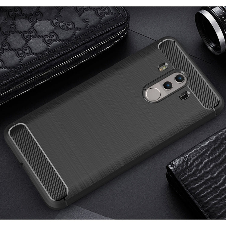 For Huawei  Mate 10 Pro Brushed Texture Carbon Fiber Shockproof TPU Rugged Armor Protective Case My Store