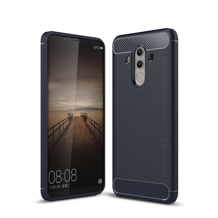 For Huawei  Mate 10 Pro Brushed Texture Carbon Fiber Shockproof TPU Rugged Armor Protective Case