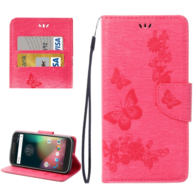 For Motorola Moto G (4rd gen) Plus Pressed Flowers Butterfly Pattern Leather Case with Holder & Card Slots & Wallet My Store