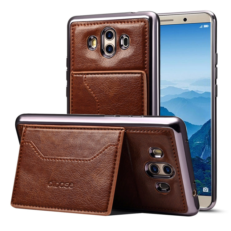 Dibase for  Huawei Mate 10 Electroplating TPU Leather Texture Protective Leather Case with Holder & Card Slots & Lanyard My Store