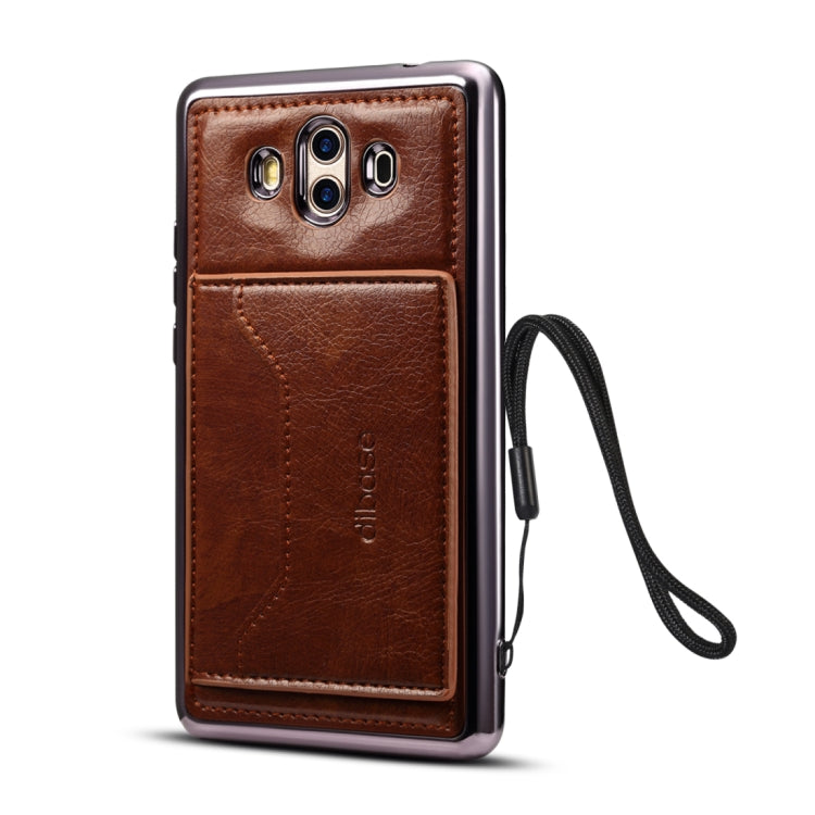 Dibase for  Huawei Mate 10 Electroplating TPU Leather Texture Protective Leather Case with Holder & Card Slots & Lanyard