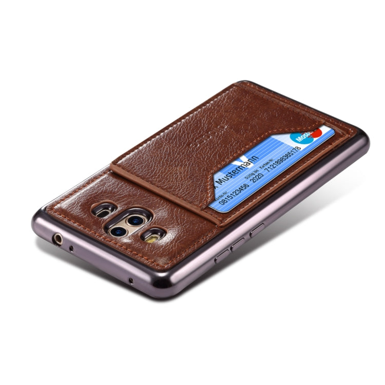 Dibase for  Huawei Mate 10 Electroplating TPU Leather Texture Protective Leather Case with Holder & Card Slots & Lanyard My Store