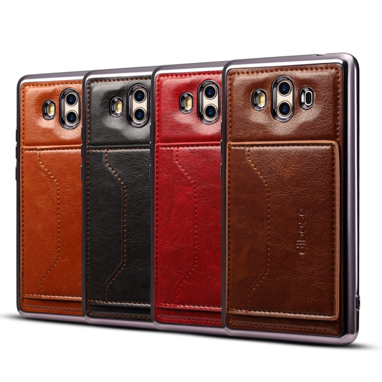 Dibase for  Huawei Mate 10 Electroplating TPU Leather Texture Protective Leather Case with Holder & Card Slots & Lanyard My Store