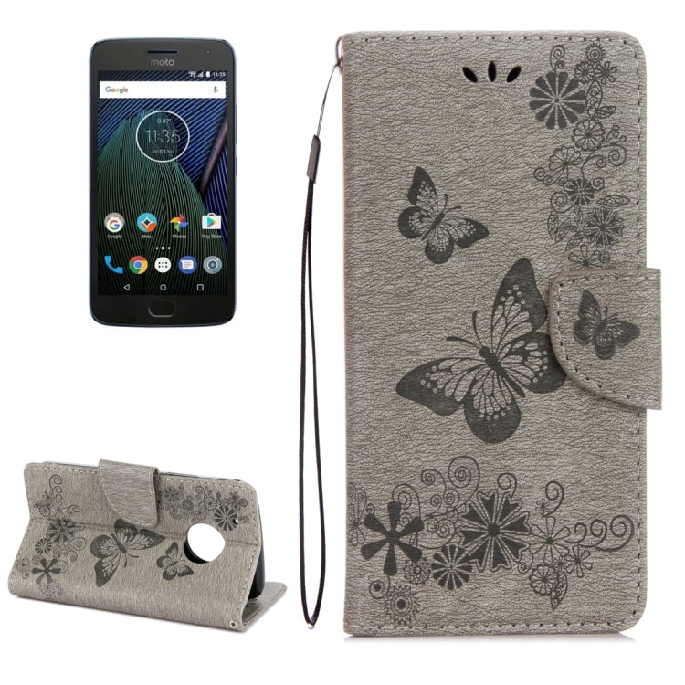 For Motorola Moto G5 Plus Pressed Flowers Butterfly Pattern Horizontal Flip Leather Case with Holder & Card Slots & Wallet My Store