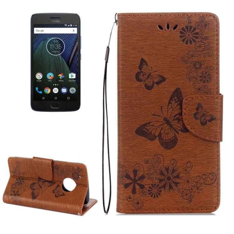 For Motorola Moto G5 Plus Pressed Flowers Butterfly Pattern Horizontal Flip Leather Case with Holder & Card Slots & Wallet My Store