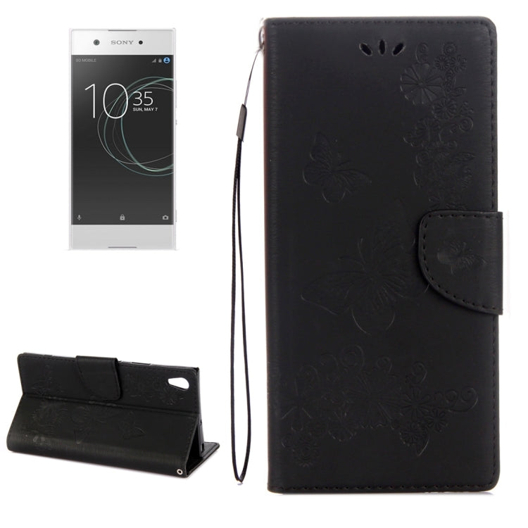 For Sony Xperia XA1 Pressed Flowers Butterfly Pattern Horizontal Flip Leather Case with Holder & Card Slots & Wallet My Store