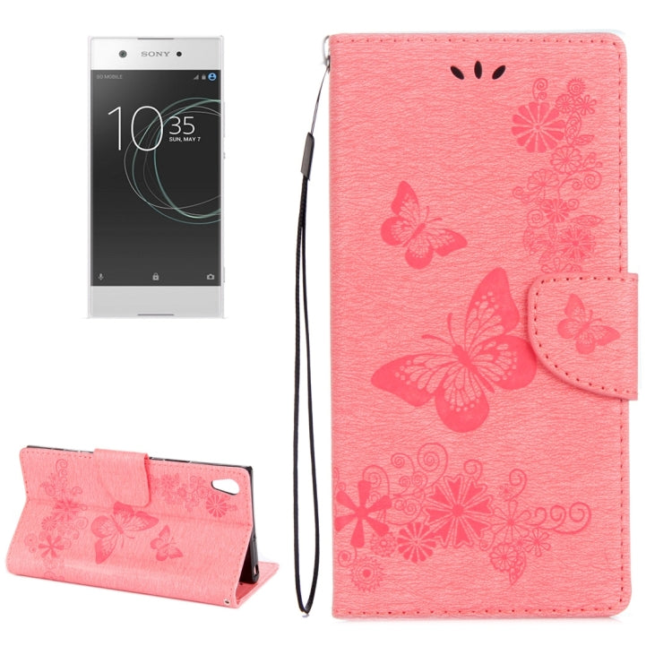 For Sony Xperia XA1 Pressed Flowers Butterfly Pattern Horizontal Flip Leather Case with Holder & Card Slots & Wallet My Store