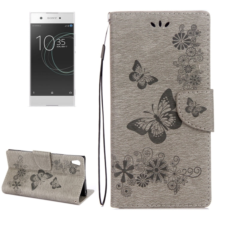 For Sony Xperia XA1 Pressed Flowers Butterfly Pattern Horizontal Flip Leather Case with Holder & Card Slots & Wallet My Store