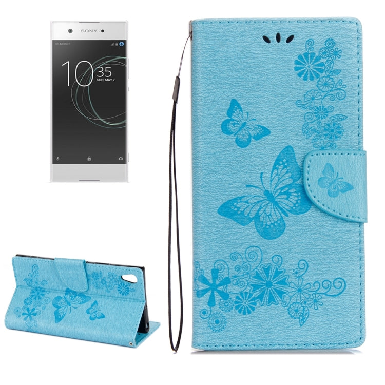 For Sony Xperia XA1 Pressed Flowers Butterfly Pattern Horizontal Flip Leather Case with Holder & Card Slots & Wallet My Store