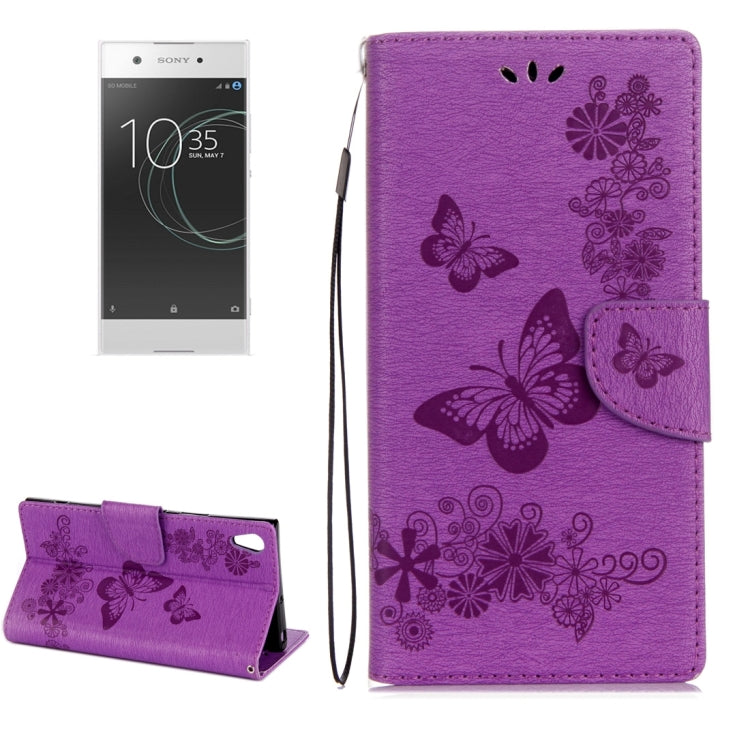 For Sony Xperia XA1 Pressed Flowers Butterfly Pattern Horizontal Flip Leather Case with Holder & Card Slots & Wallet My Store