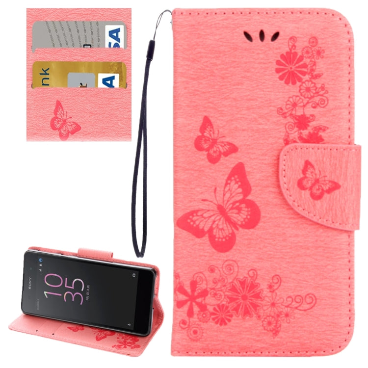 For Sony Xperia E5 Butterflies Embossing Horizontal Flip Leather Case with Holder & Card Slots & Wallet & Lanyard My Store