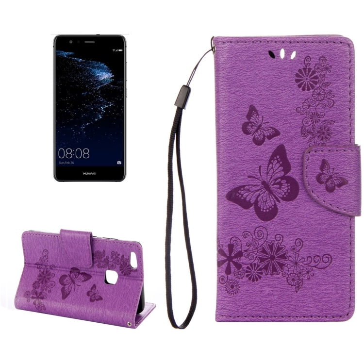 For Huawei  P10 Lite Butterflies Embossing Horizontal Flip Leather Case with Holder & Card Slots & Wallet & Lanyard