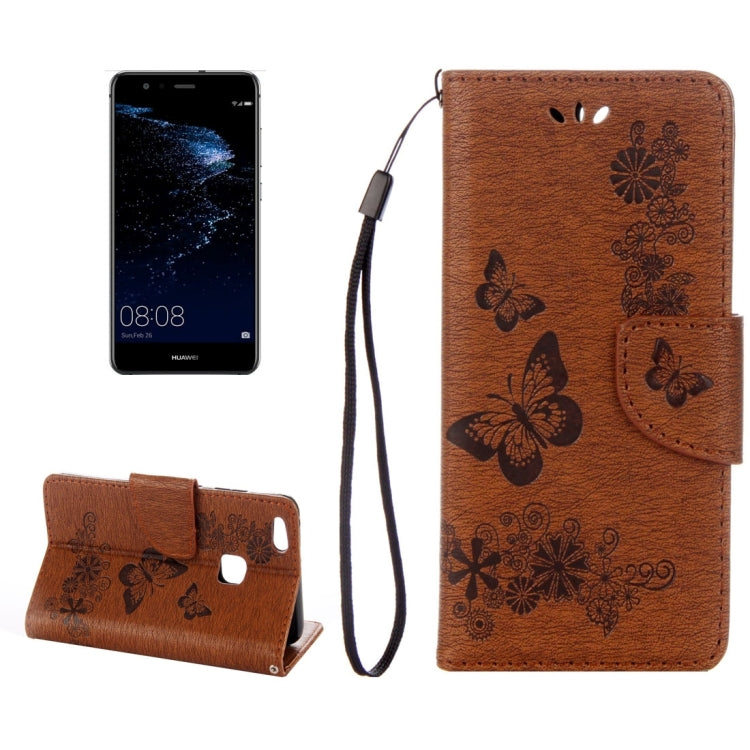 For Huawei  P10 Lite Butterflies Embossing Horizontal Flip Leather Case with Holder & Card Slots & Wallet & Lanyard My Store