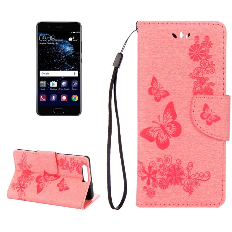 For Huawei  P10 Plus Butterflies Embossing Horizontal Flip Leather Case with Holder & Card Slots & Wallet & Lanyard