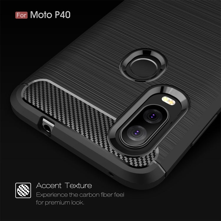 Brushed Texture Carbon Fiber TPU Case for Motorola P40 My Store