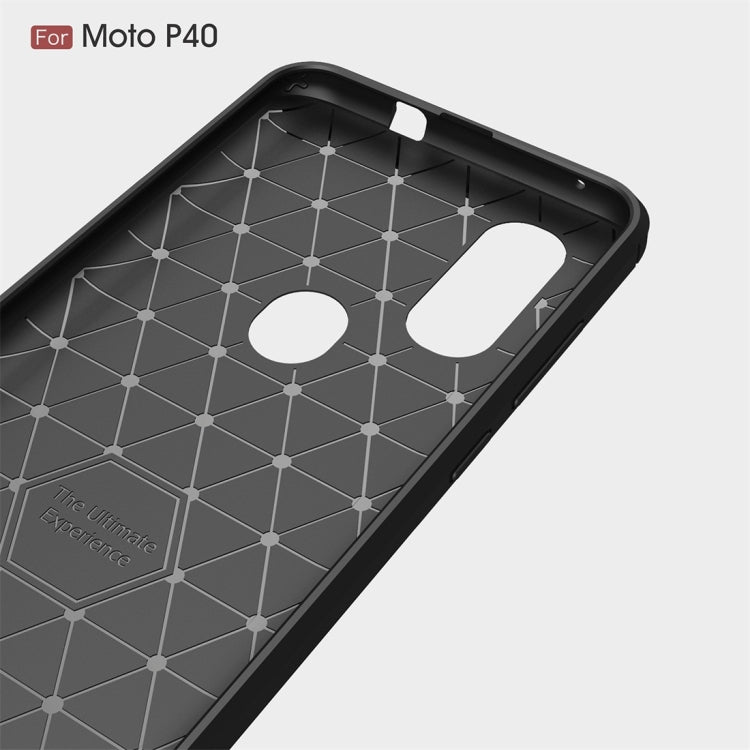 Brushed Texture Carbon Fiber TPU Case for Motorola P40 My Store