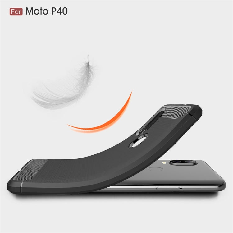 Brushed Texture Carbon Fiber TPU Case for Motorola P40 My Store