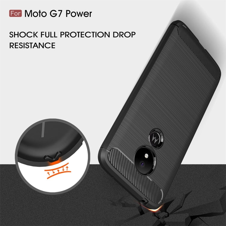 Brushed Texture Carbon Fiber TPU Case for Motorola Moto G7 Power EU Version My Store