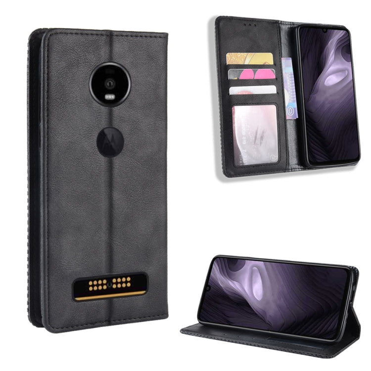 Magnetic Buckle Retro Crazy Horse Texture Horizontal Flip Leather Case for Moto Z4 Play, with Holder & Card Slots & Photo Frame My Store