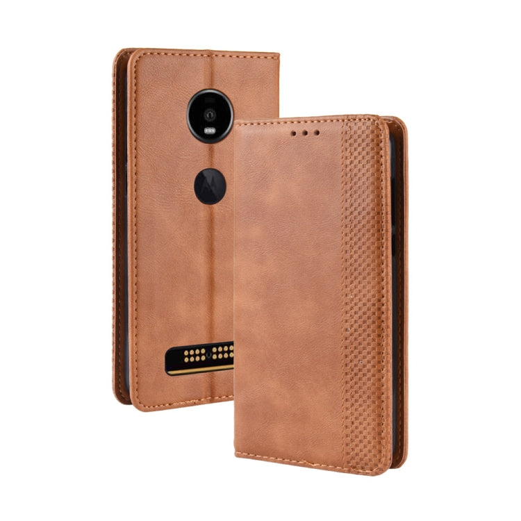 Magnetic Buckle Retro Crazy Horse Texture Horizontal Flip Leather Case for Moto Z4 Play, with Holder & Card Slots & Photo Frame My Store