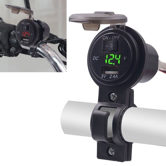 CS-587 12V 2.4A Motorcycle Waterproof Digital Display Voltage Mobile Phone USB Charger Holder ÎҵÄÉ̵ê