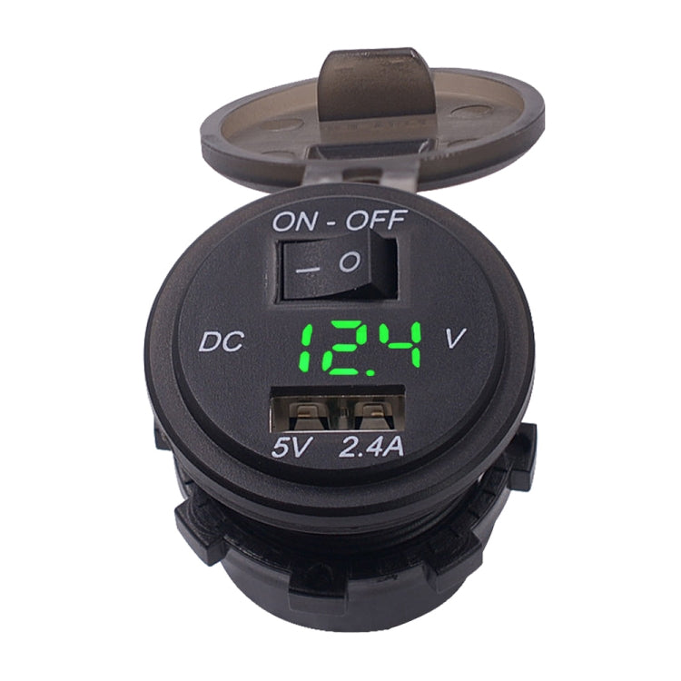 CS-587 12V 2.4A Motorcycle Waterproof Digital Display Voltage Mobile Phone USB Charger Holder ÎҵÄÉ̵ê