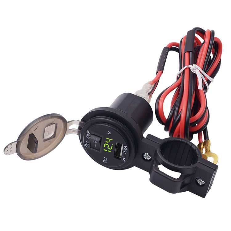 CS-587 12V 2.4A Motorcycle Waterproof Digital Display Voltage Mobile Phone USB Charger Holder ÎҵÄÉ̵ê