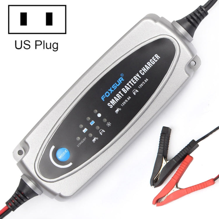 FOXSUR 0.8A / 3.6A 12V 5 Stage Charging Battery Charger for Car Motorcycle, US Plug ÎҵÄÉ̵ê