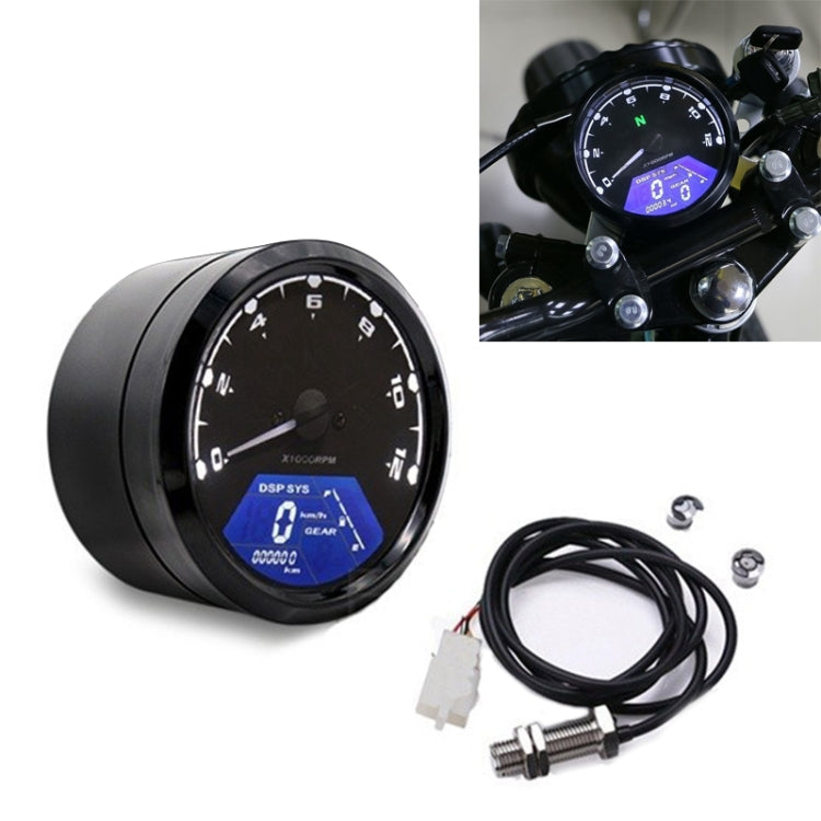 Speedpark Universal Motorcycle Retro Modified Instrument Odometer LCD Instrument Assembly