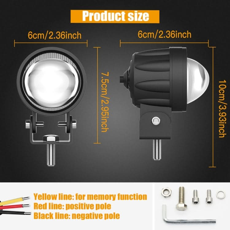 S4 DC9-30V 30W 6000K/3000K 6000LM 6LEDs ZES-3575 Motorcycle Double Color Spotlight ÎҵÄÉ̵ê