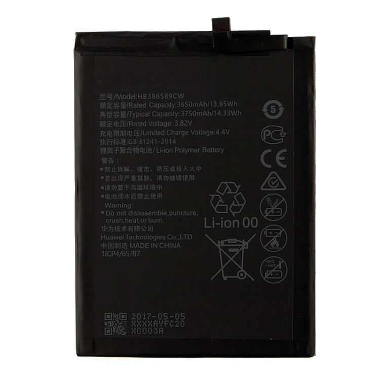 3650mAh Li-Polymer Battery HB386589ECW for Huawei P10 Plus / VKY-AL00