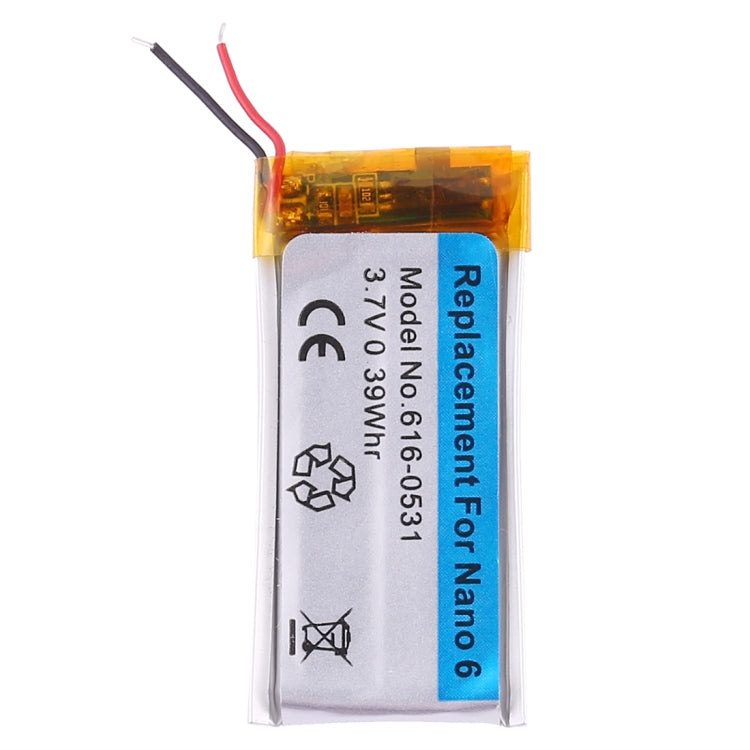 3.7V 0.39Whr For iPod nano 6 Rechargeable Replacement Li-polymer Battery