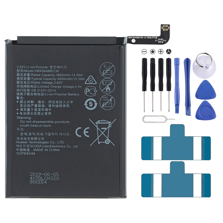 4000mAh HB436486ECW Li-Polymer Battery Replacement for Huawei Nova 5Z / Honor V20 / Honor 20 Pro My Store