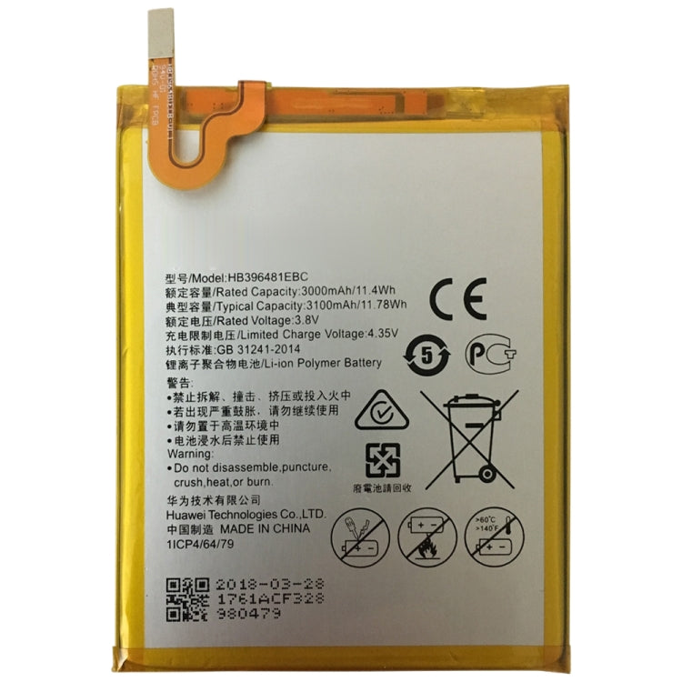 HB396481EBC Li-ion Polymer Battery for Huawei Ascend G7 Plus / Honor 5X / G8 / G8X / RIO L03-UL00TL00AL00 My Store