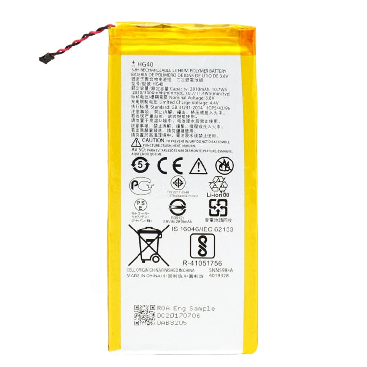 2810mAh Li-Polymer Battery HG40 for Motorola Moto G5 Plus / XT1685