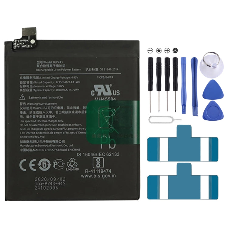 3800mAh BLP743 for OnePlus 7T Li-ion Polymer Battery My Store