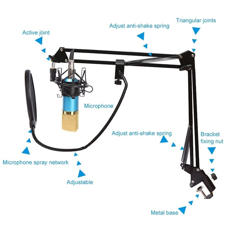 BM-800 Network K-Song Dedicated High-end Metal Shock Mount Microphone Set My Store