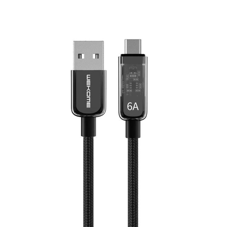 WK WDC-180 6A Pioneer Series USB to USB-C/Type-C Transparent Fast Charge Data Cable, Length: 1m My Store