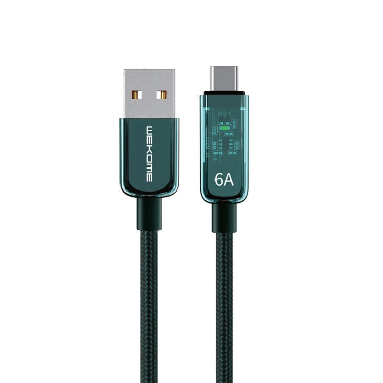 WK WDC-180 6A Pioneer Series USB to USB-C/Type-C Transparent Fast Charge Data Cable, Length: 1m